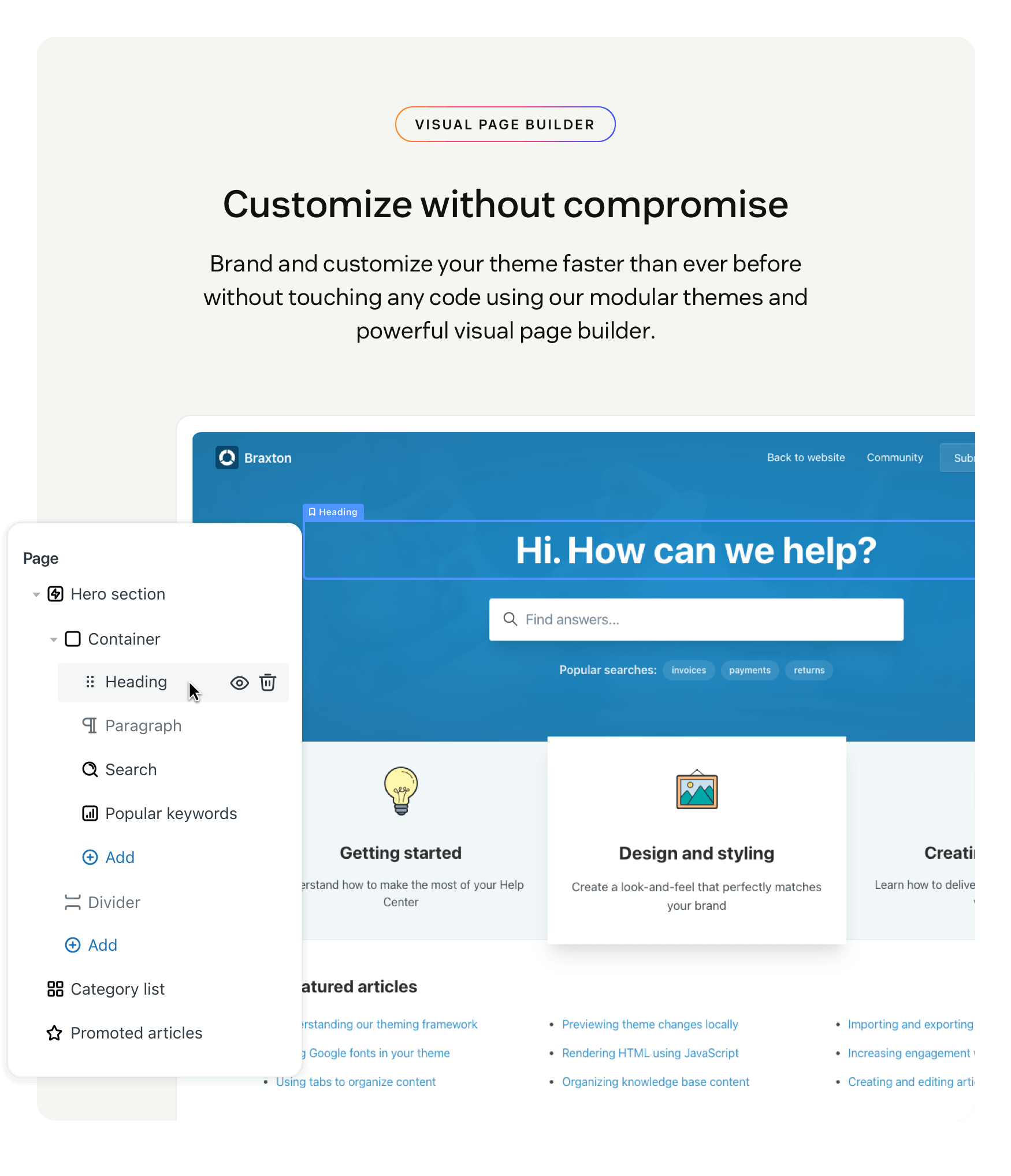 Customizable Zendesk themes